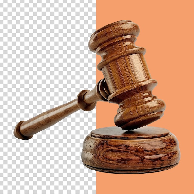 PSD gavel isolated on transparent background