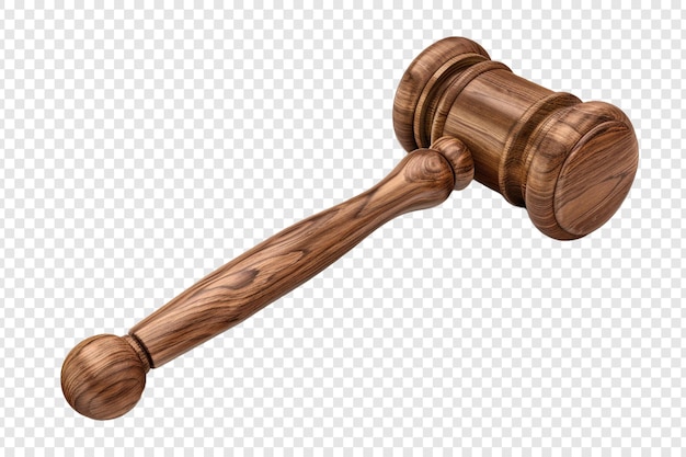 PSD gavel isolated on transparent background