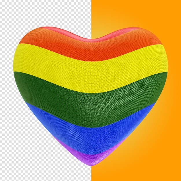 Gay pride 3d heart colorful for composition