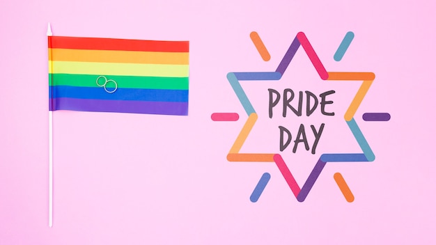 PSD gay pride background with the rainbow flag