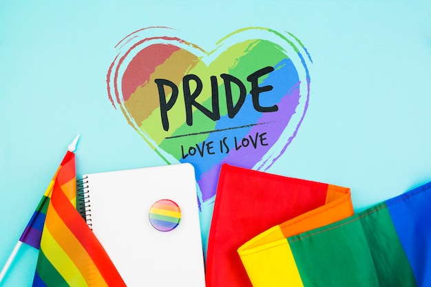 PSD gay pride background with the rainbow flag