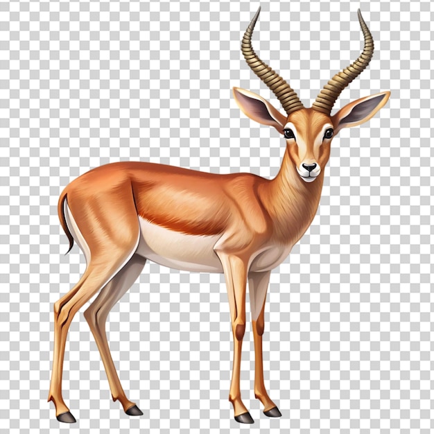 PSD a gazelles head with its horns on transparent background