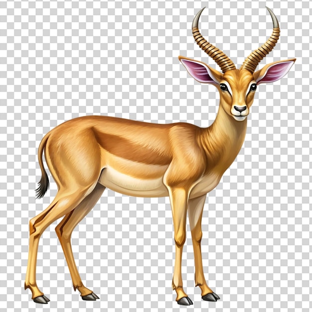 PSD a gazelles head with its horns on transparent background