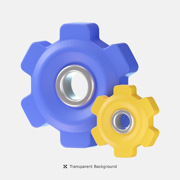 Gear 3d icon illustration