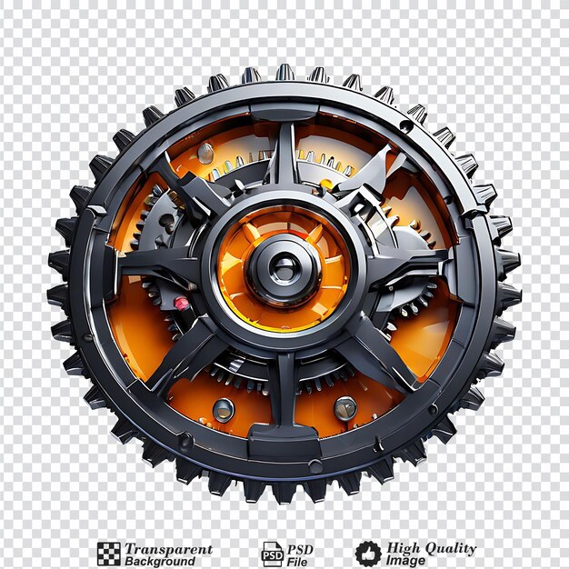 PSD gear cog wheel isolated on transparent background