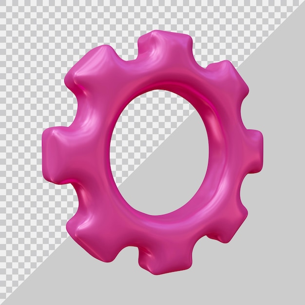 Gear setting icon with 3d modern style