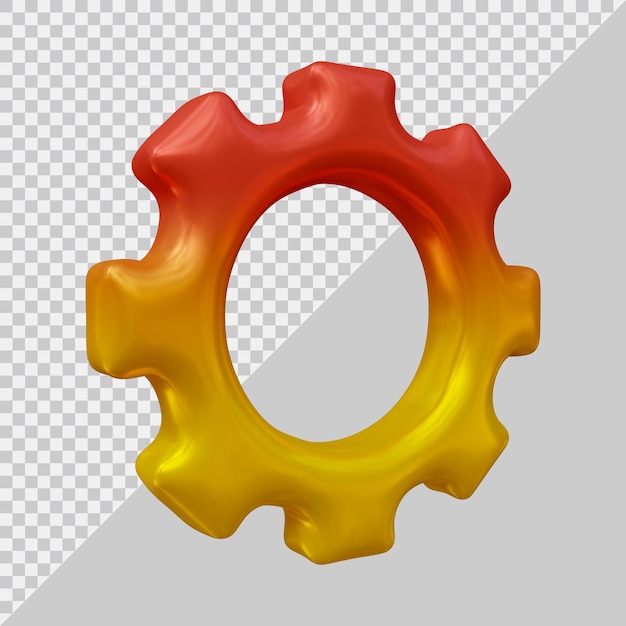 Gear setting icon with 3d modern style