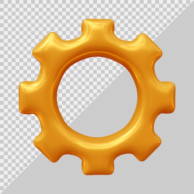 Gear setting icon with 3d modern style