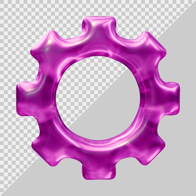 Gear setting icon with 3d modern style