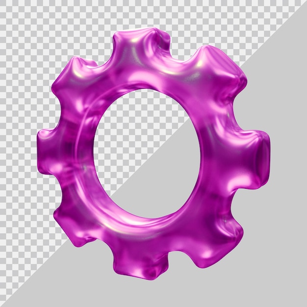 Gear setting icon with 3d modern style