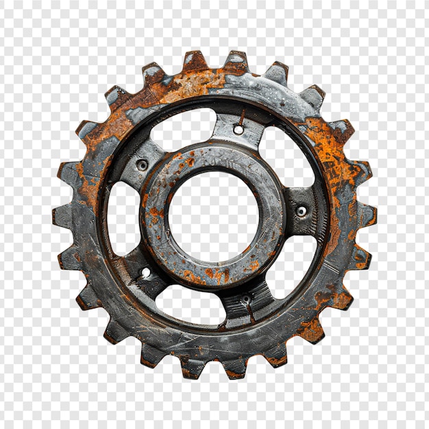 PSD gear wheel isolated on transparent background