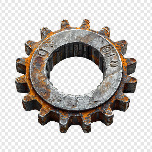 PSD gear wheel isolated on transparent background