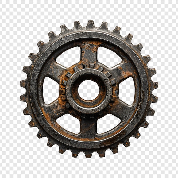 PSD gear wheel isolated on transparent background