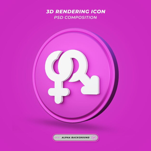 Gender Icon in 3D Rendering