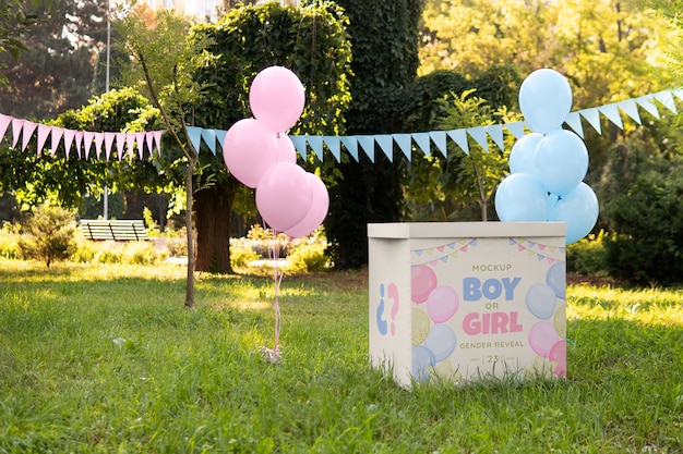 Gender reveal party mockup