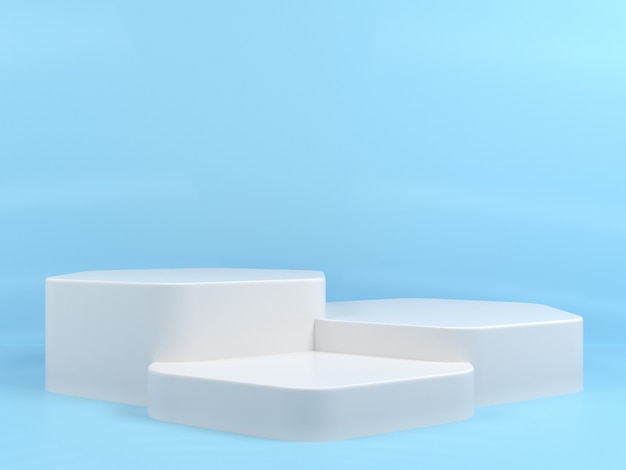 Geometric Shape White Podium Display Mockup