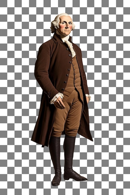 PSD george washington isolated on transparent background for cut out