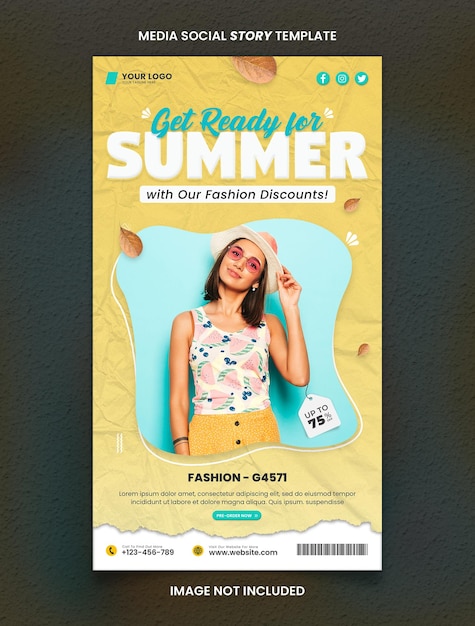 Get Ready For Summer Big Sale Media Social Story Post Template