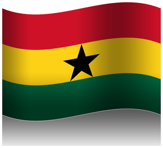 Ghana wave flag 3D