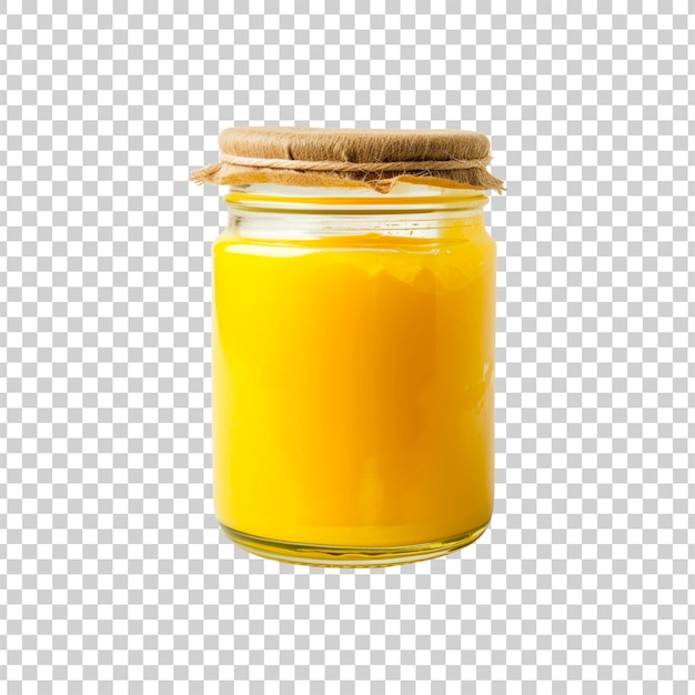 Ghee or honey jar isolated on a transparent background