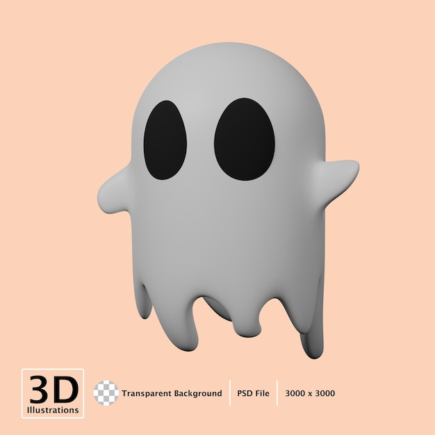 ghost hallowen 3d icon illustration