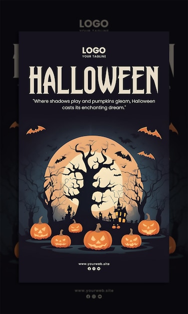 Ghostly Gala Halloween Gift Card PSD Template