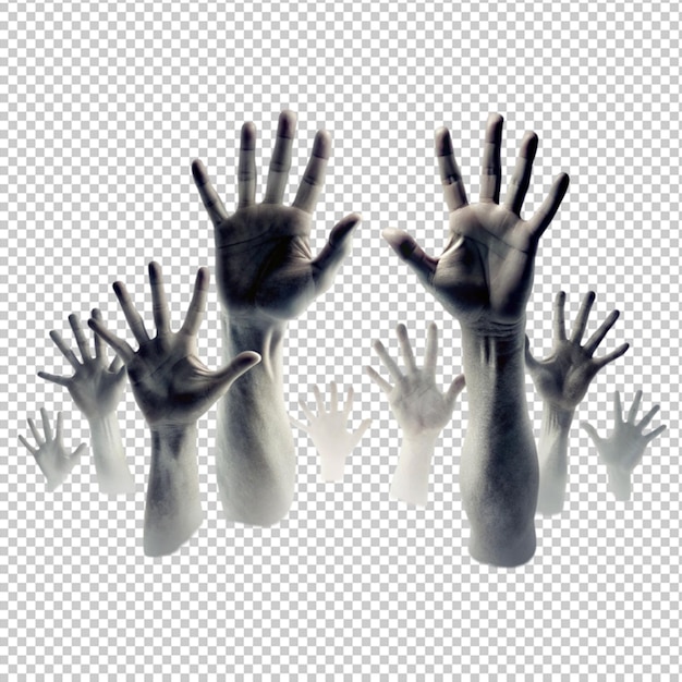 PSD ghostly hands reaching out from the ground trying