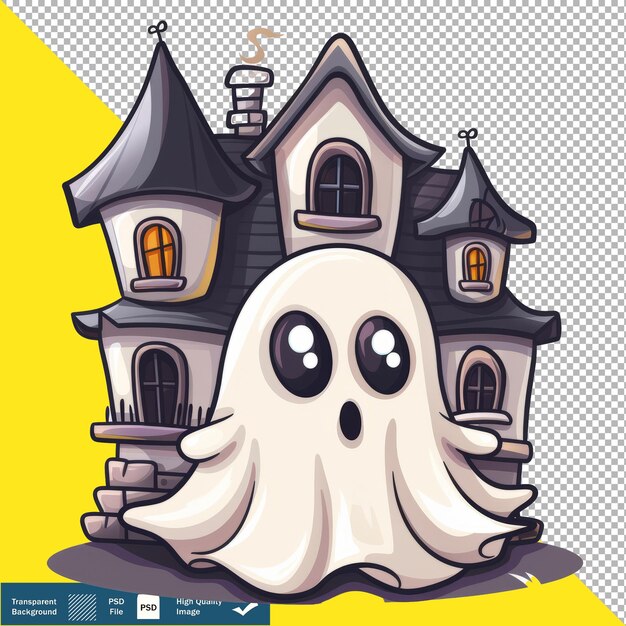 Ghosts Haunting Ancient Ruins Cartoon transparent background PNG PSD