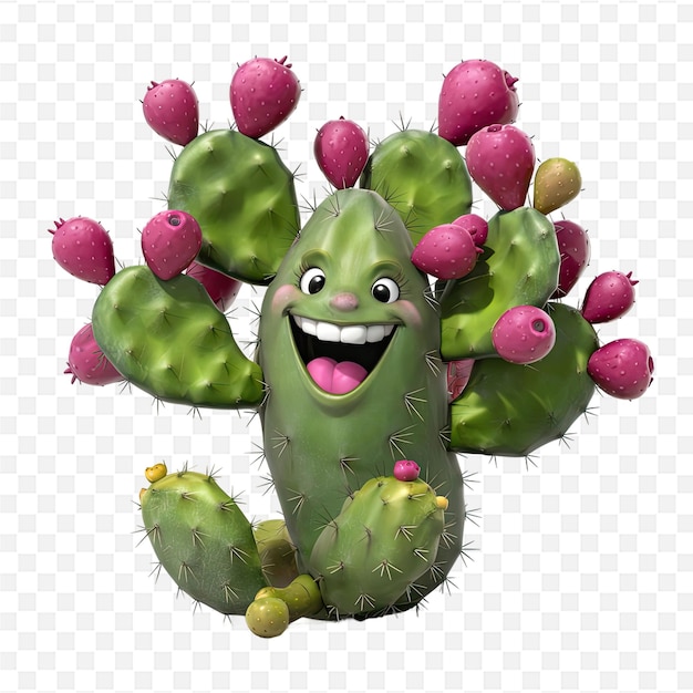 PSD a giant cactus with a happy face and a smile on it