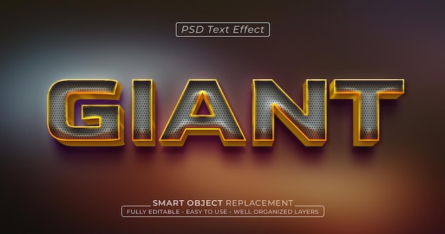 Giant custom text effect 3D style