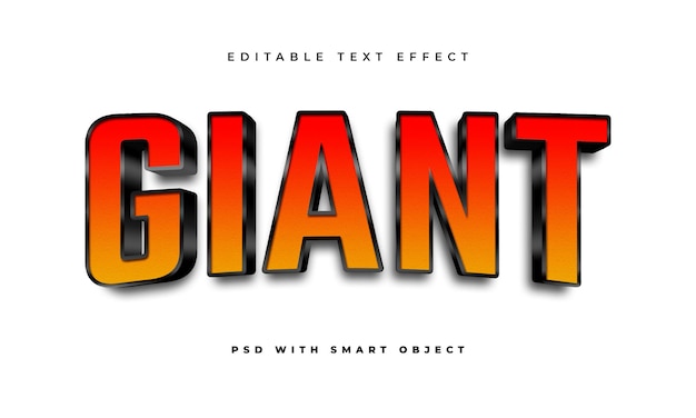 Giant text effect