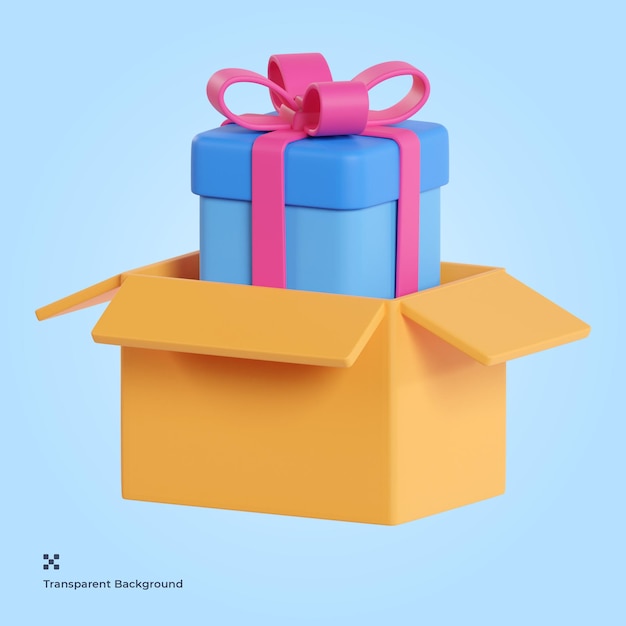 Gift Box 3d icon Illustration