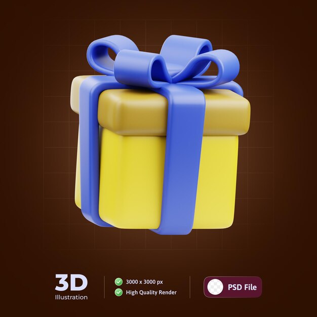 Gift Box 3D Illustration