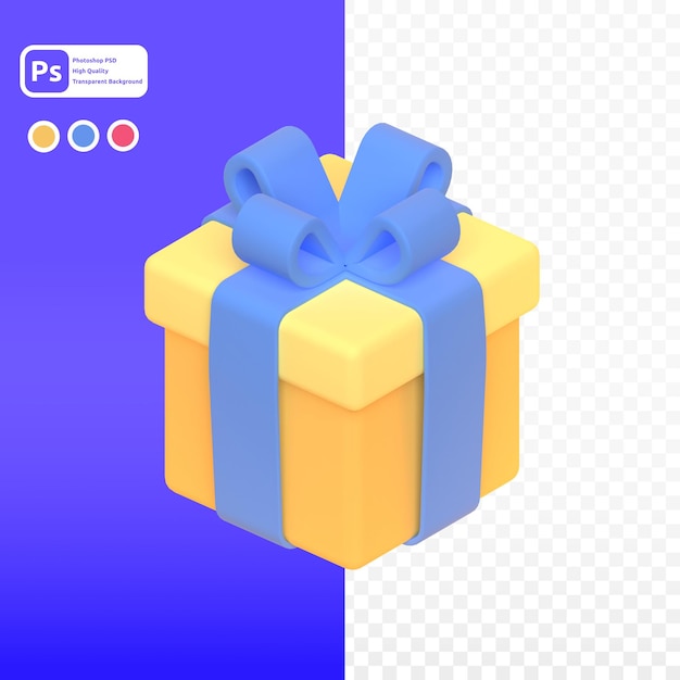 gift box in 3d render for graphic asset web presentation or other