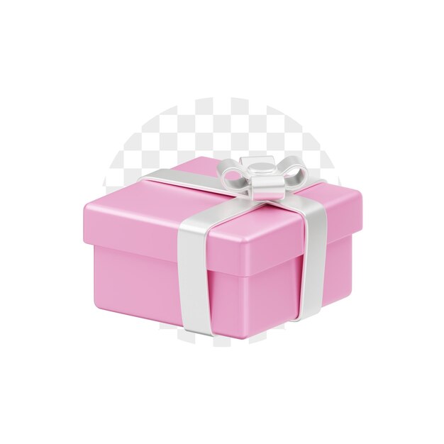 Gift Box Christmas Pink 3D Illustration