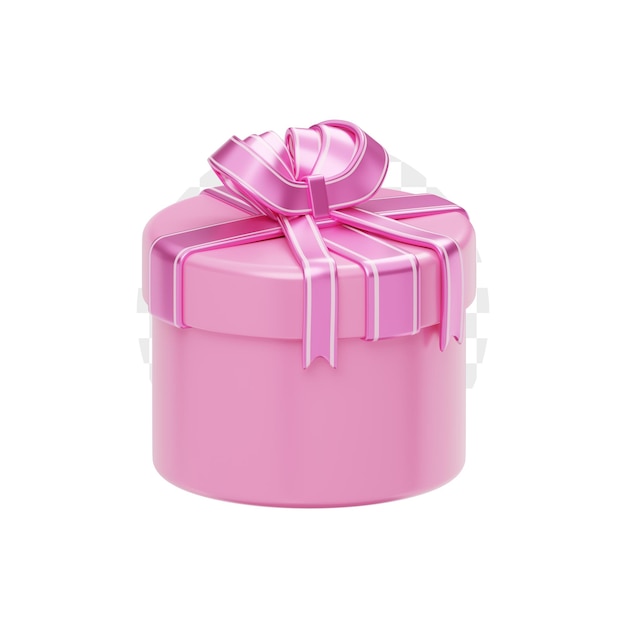 Gift Box Christmas Pink 3D Illustration