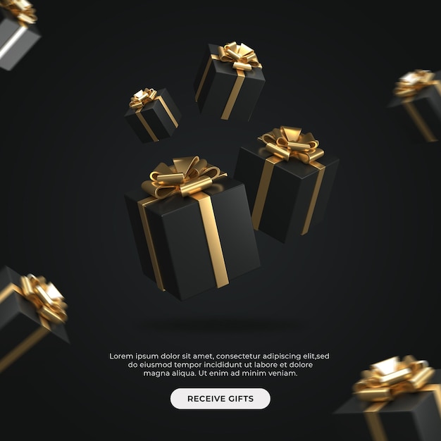 gift box concept template design for social media instagram post Premium Psd