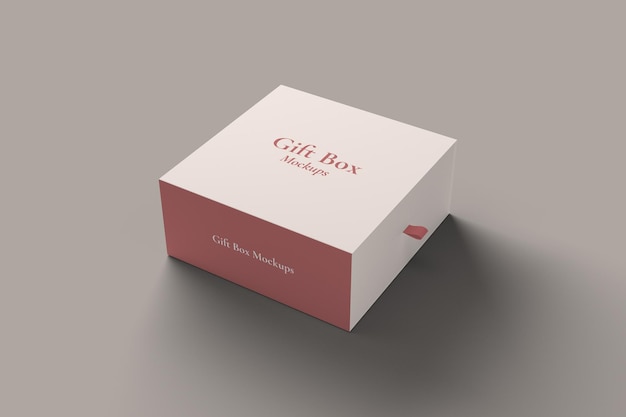 Gift Box Mockup Perspective View