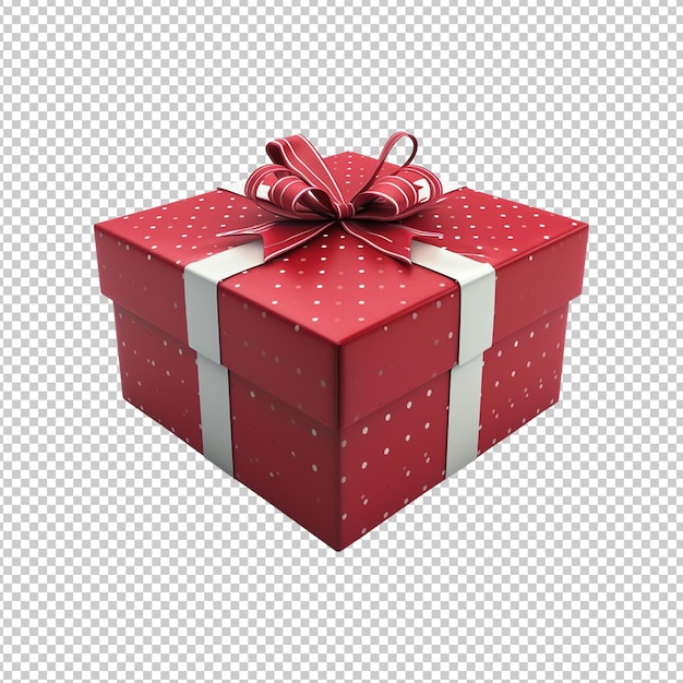 gift box with a red ribbon isolated on transparent background