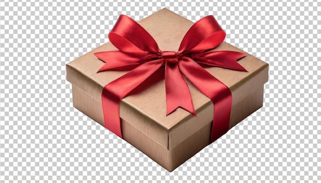 Gift Box with Red Ribbon Transparency