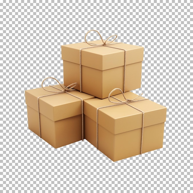 Gift boxes isolated on transparent background