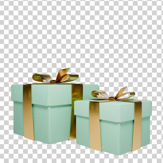 Gift boxes isolated on transparent background