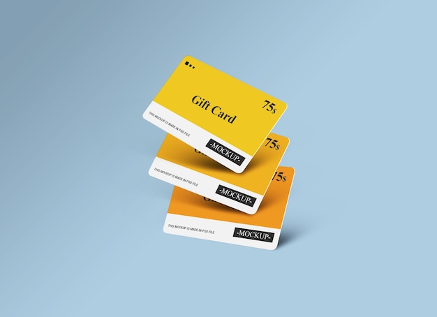 Gift Card, Smart card, Discount card, Offer card 3d Mockups Template