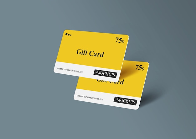 Gift Card, Smart card, Discount card, Offer card 3d Mockups Template