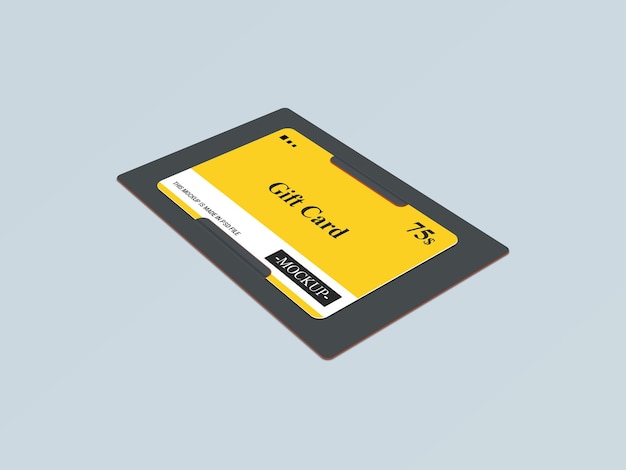 Gift Card, Smart card, Discount card, Offer card 3d Mockups Template