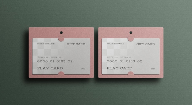 Gift card with card holder mockup