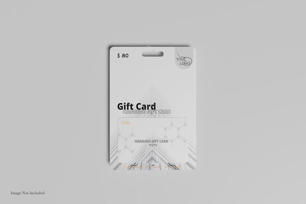 Gift card with card holder mockup