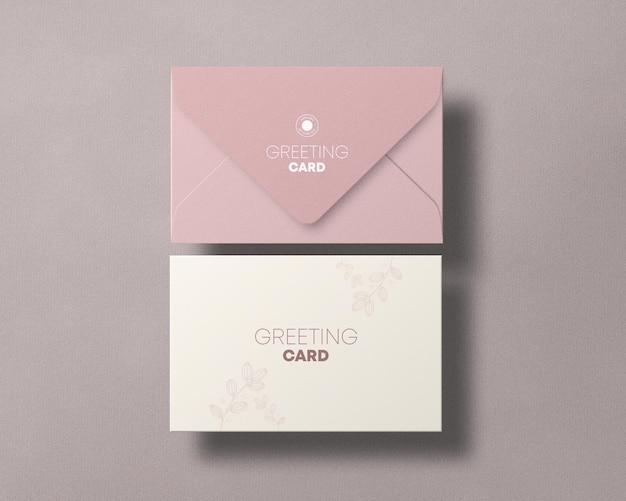 Gift card with envelope mockup