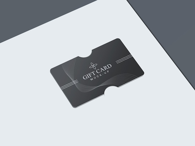 gift card with paper brackets mockup design 