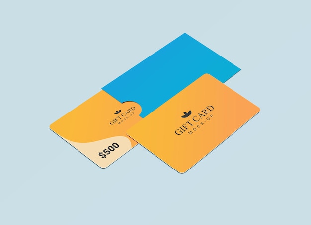 gift card with protector mockup design 